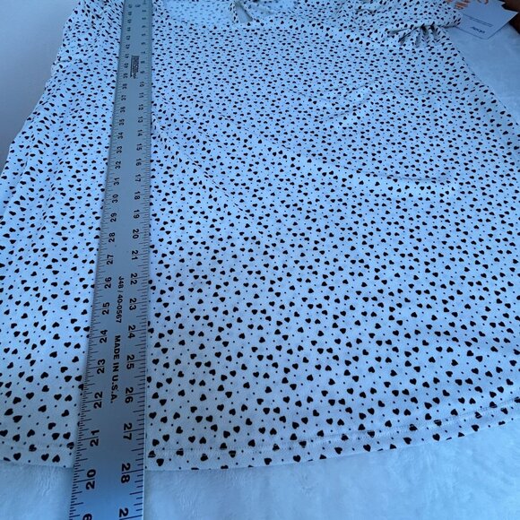 Adrianna Papell Womens White Black Heart Print 3/4 Sleeve Blouse Top 2X NWOT - Picture 8 of 8